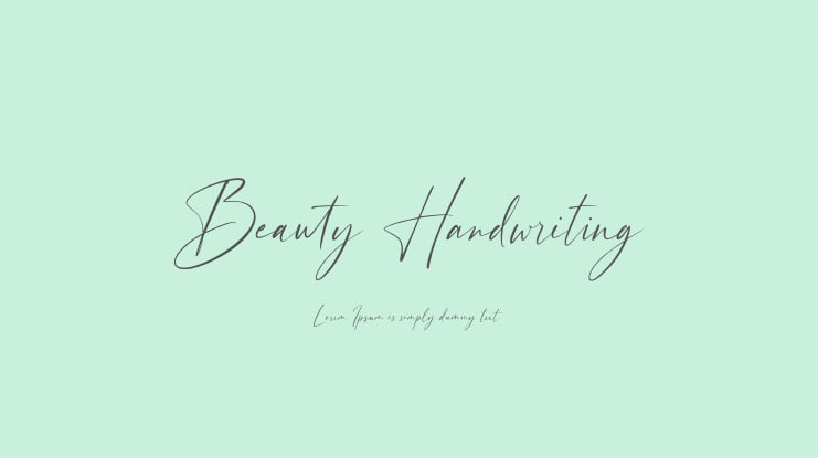 Beauty Handwriting Font