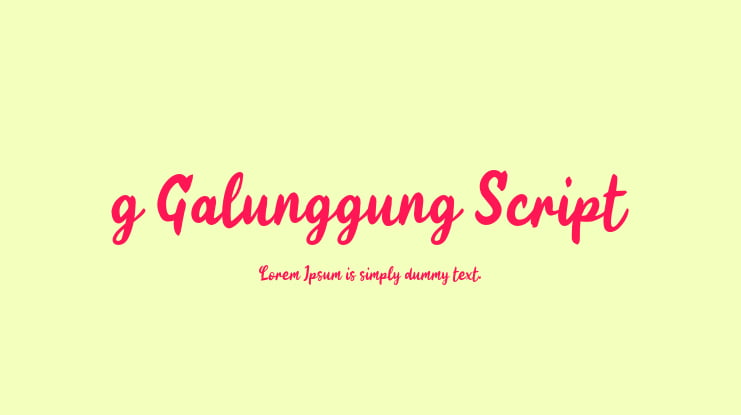 g Galunggung Script Font