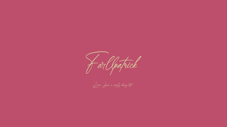 Farllpatrick Font