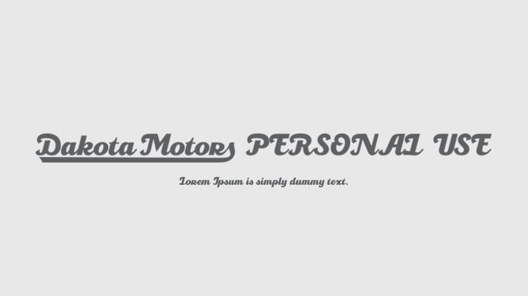 Dakota Motors PERSONAL USE Font