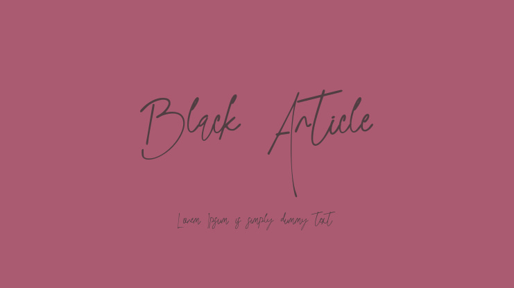 Black Article Font