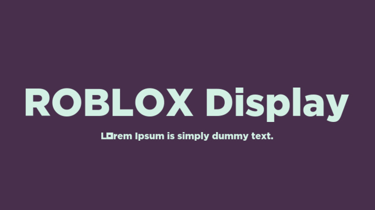 ROBLOX Display  Font