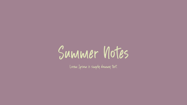 Summer Notes Font