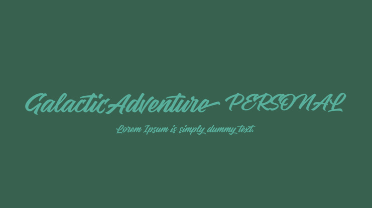 Galactic Adventure PERSONAL Font
