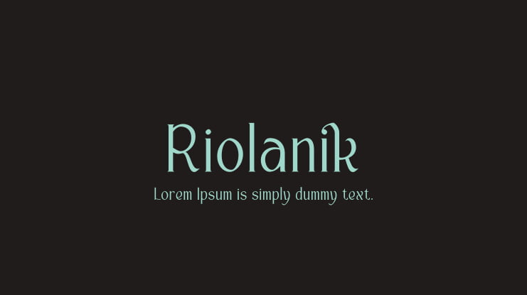 Riolanik Font