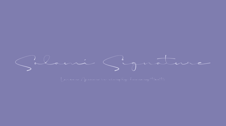 Solami Signature Font