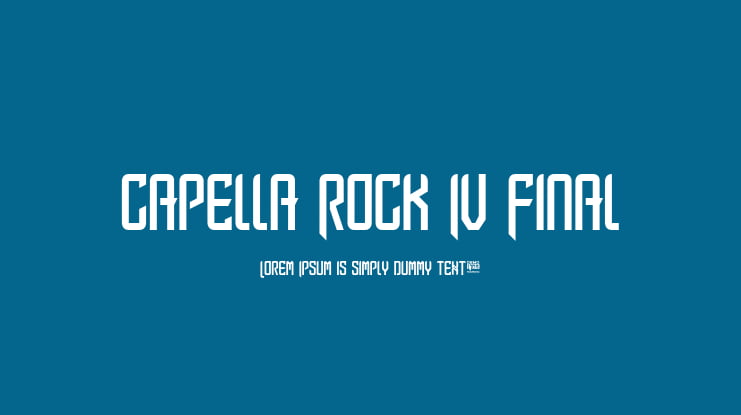 Capella Rock IV Final Font Family