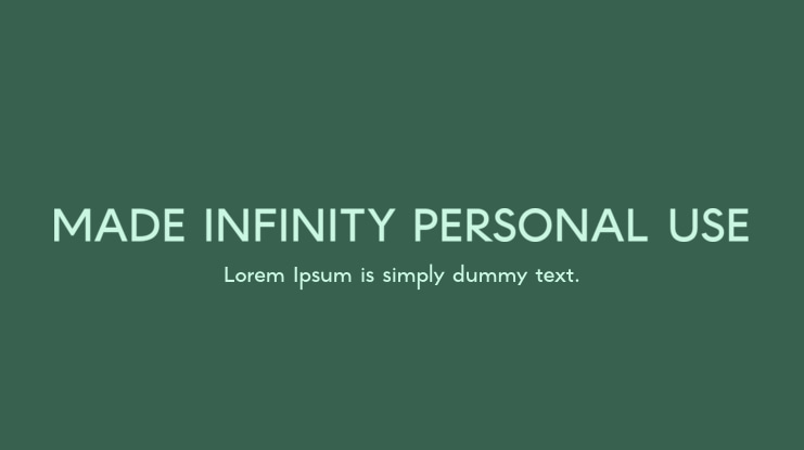 MADE INFINITY PERSONAL USE Font Family