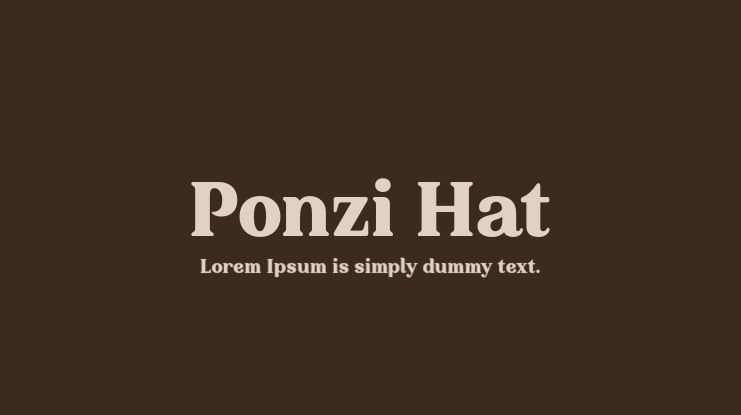 Ponzi Hat Font