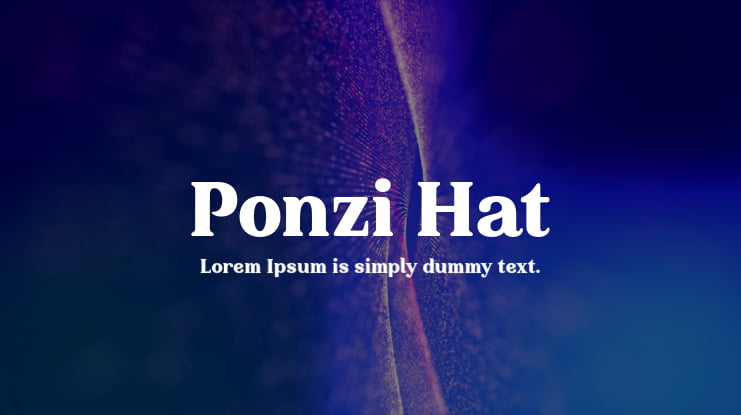Ponzi Hat Font