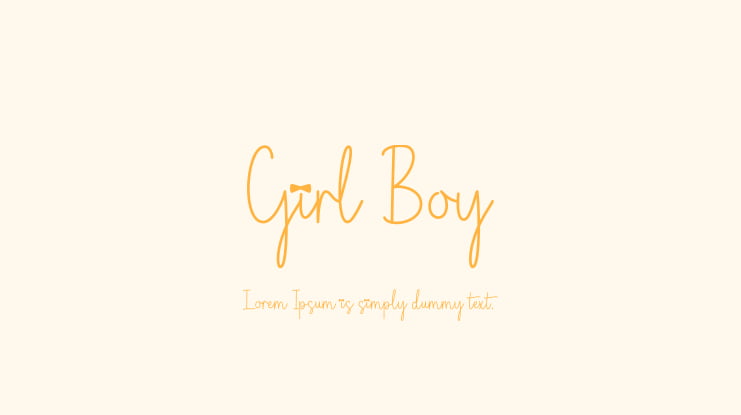 Girl Boy Font Family
