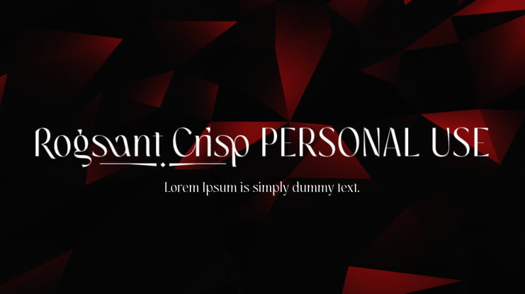 Rogsant Crisp PERSONAL USE Font