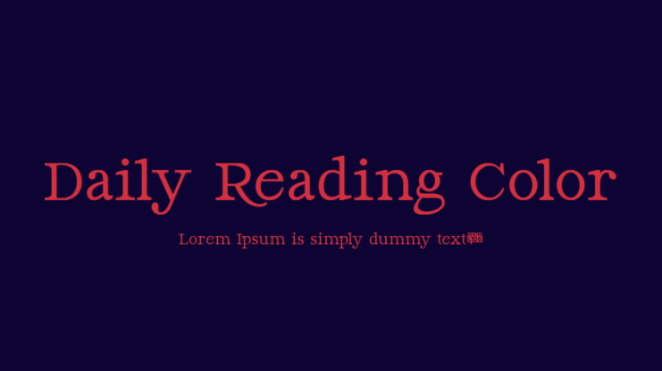 Daily Reading Color Font