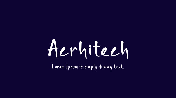 Acrhitech Font