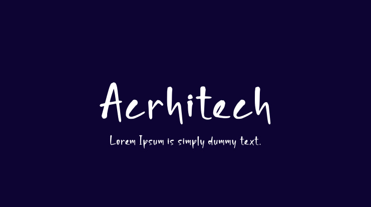 Acrhitech Font