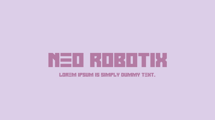 Neo Robotix Font Family
