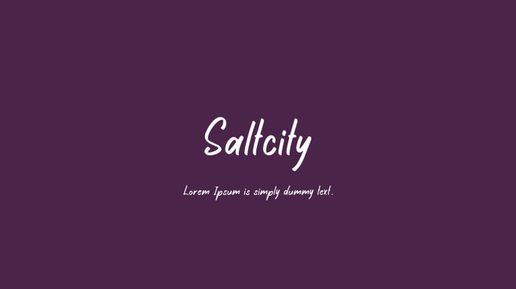 Saltcity Font