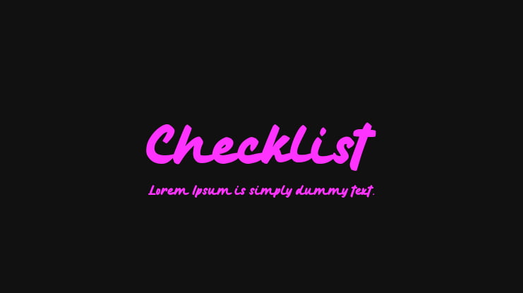Checklist Font