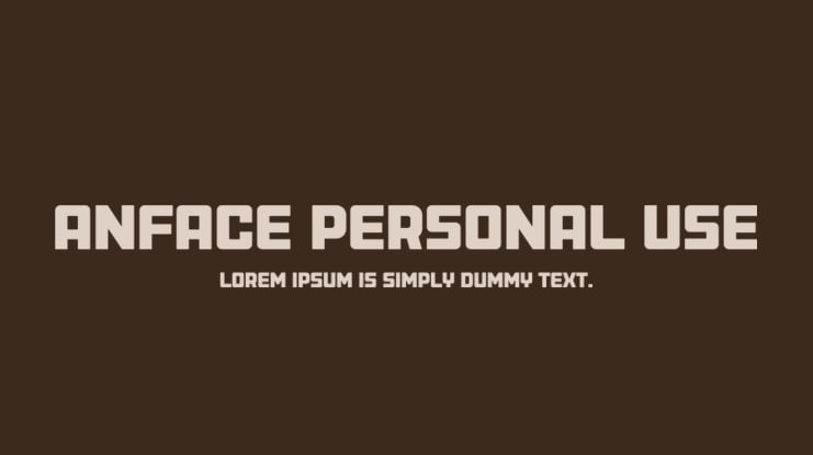 Anface Personal Use Font