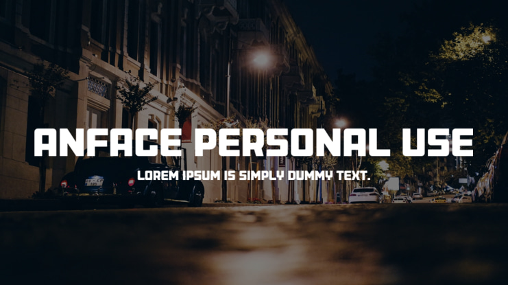 Anface Personal Use Font