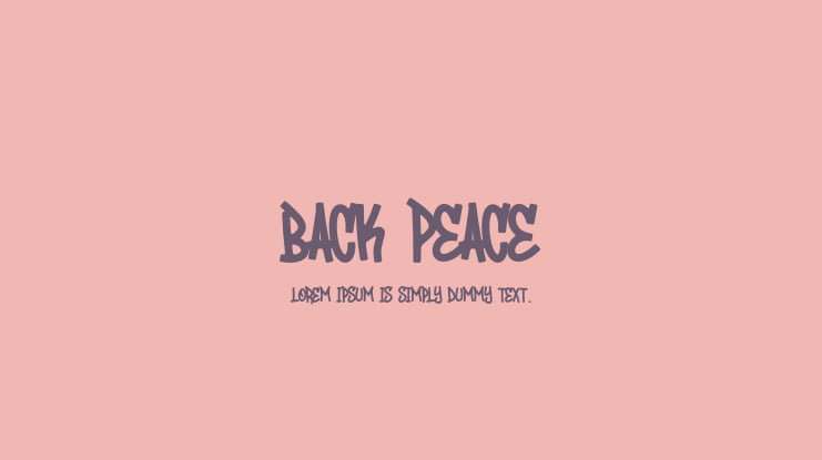 Back Peace Font