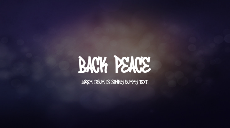 Back Peace Font