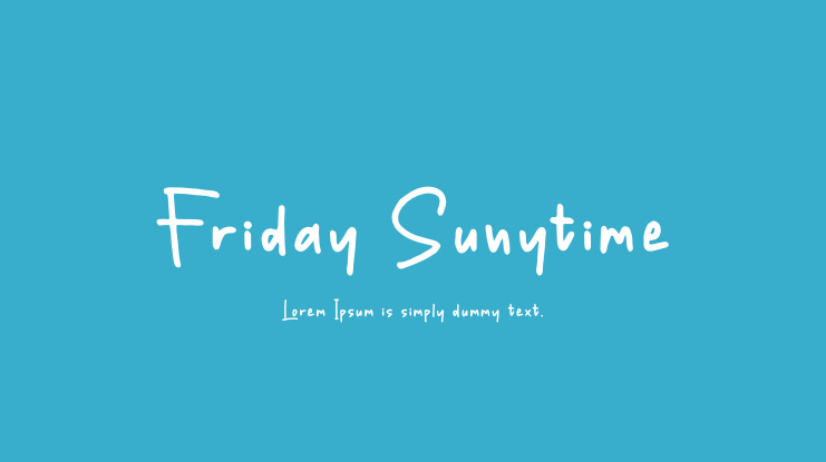 Friday Sunytime Font
