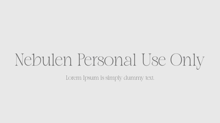 Nebulen Personal Use Only Font