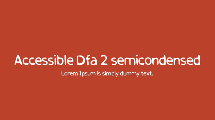 Accessible Dfa 2 semicondensed Font