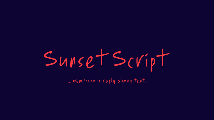 Sunset Script Font