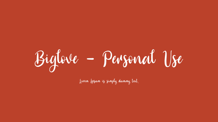 Biglove - Personal Use Font