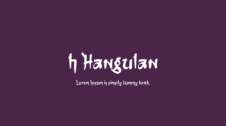 h Hangulan Font