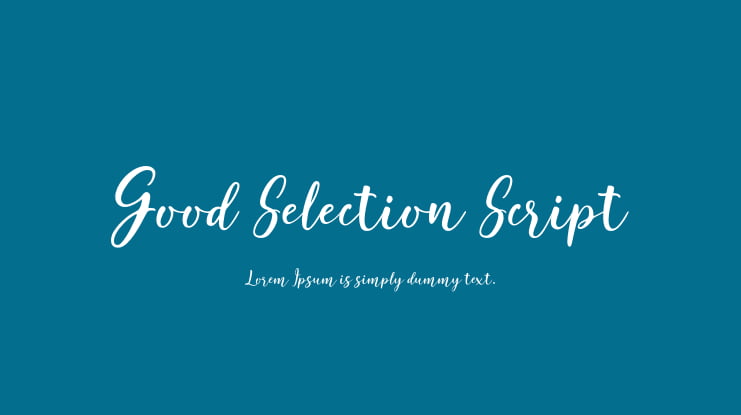 Good Selection Script Font