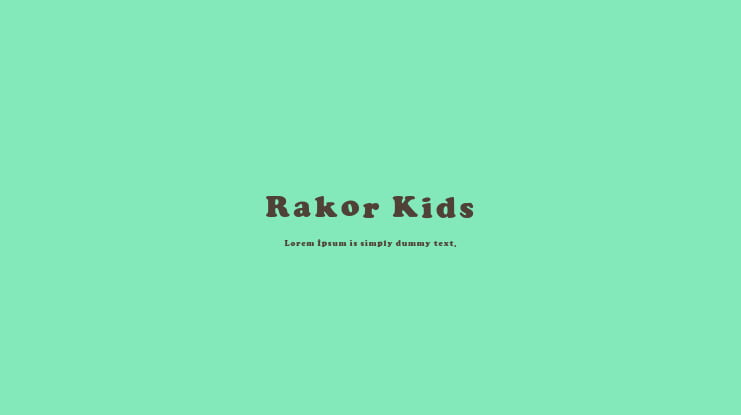 Rakor Kids Font