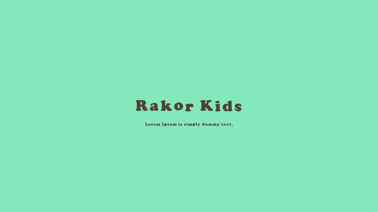 Rakor Kids Font