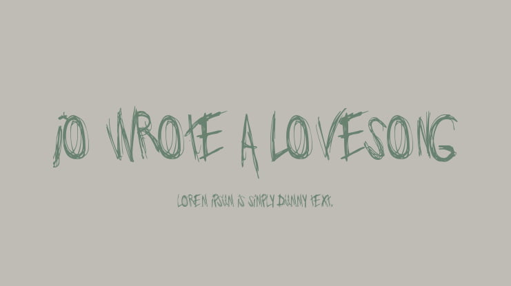 Jo wrote a lovesong Font