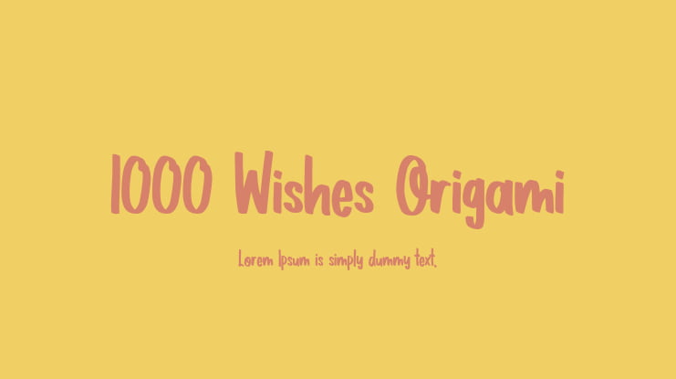1000 Wishes Origami Font