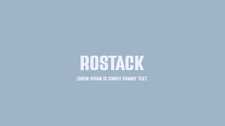 Rostack Font