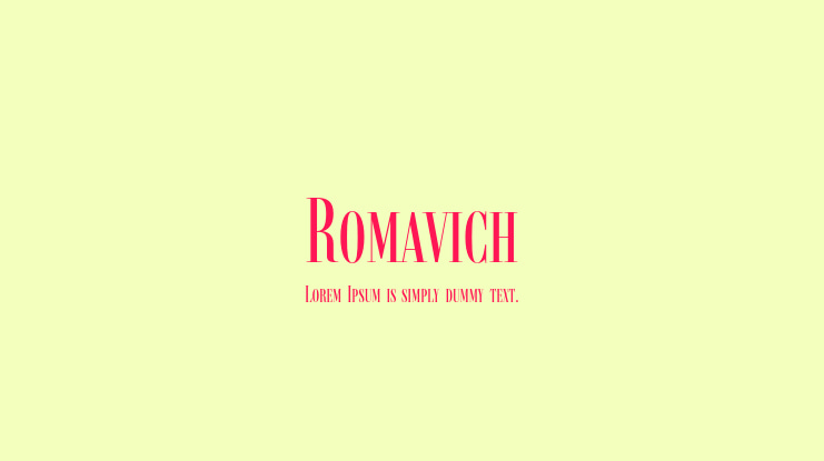 Romavich Font