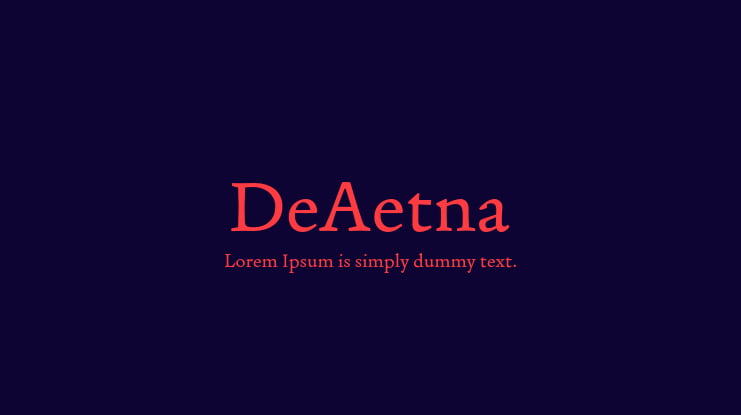 DeAetna Font Family