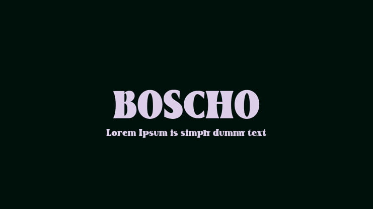 BOSCHO Font