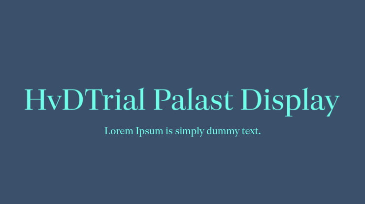 HvDTrial Palast Display Font Family