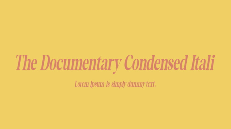 The Documentary Condensed Itali Font Family