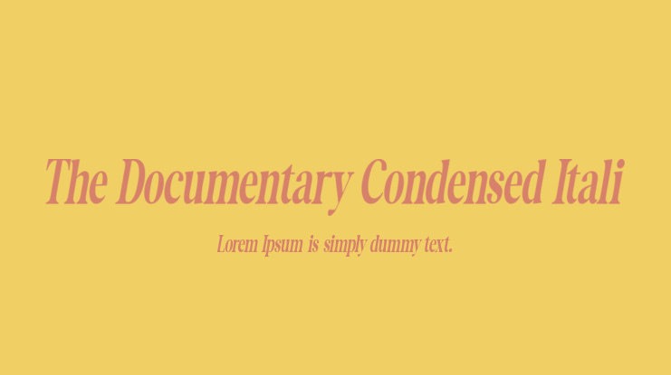 The Documentary Condensed Itali Font Family