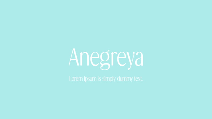 Anegreya Font Family