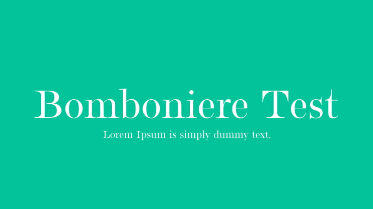 Bomboniere Test Font Family