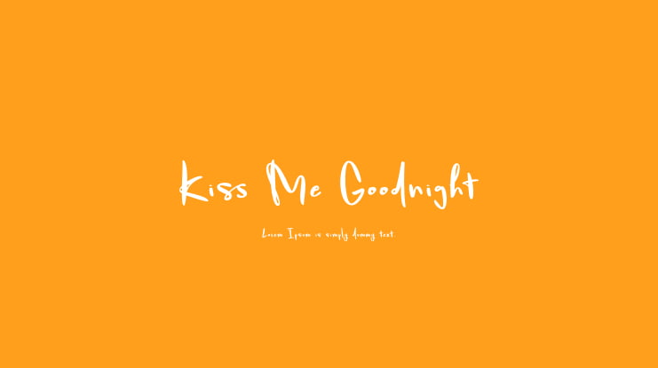 Kiss Me Goodnight Font