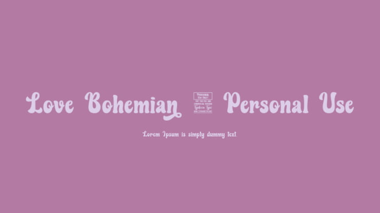Love Bohemian - Personal Use Font