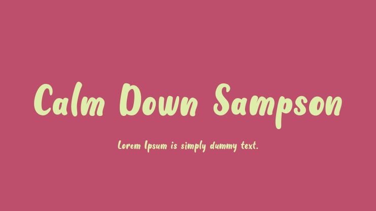 Calm Down Sampson Font