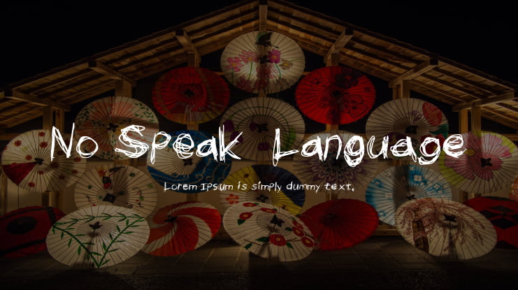 No Speak Language Font